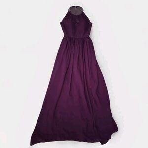 NWT Kanali K Chiffon Formal Bridesmaids Dress Full Length Eggplant Size 10